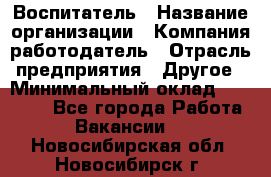 Воспитатель › Название организации ­ Компания-работодатель › Отрасль предприятия ­ Другое › Минимальный оклад ­ 18 000 - Все города Работа » Вакансии   . Новосибирская обл.,Новосибирск г.
